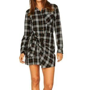 Sanctuary Plaid Rayon Dress Large NWT